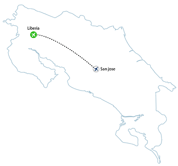 Liberia Flight Map - Liberia Flights