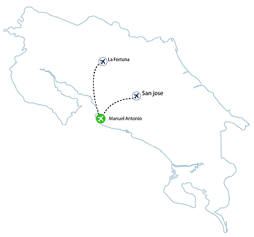 Manuel Antonio Flights Map - Manuel Antonio Flights