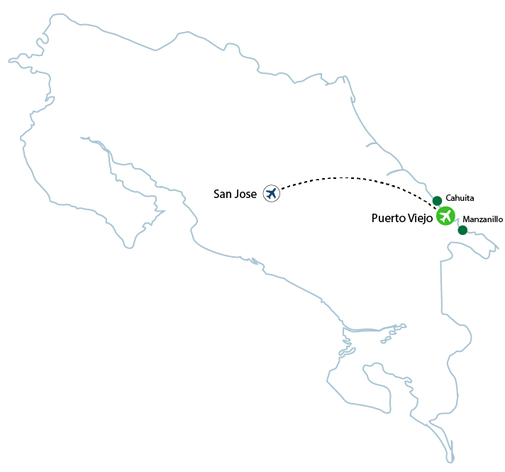 map puerto viejo 01 - Puerto Viejo/Cahuita/Manzanillo Flights